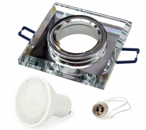 Oprawa halogenowa LED szklana + żarówka GU10 7W