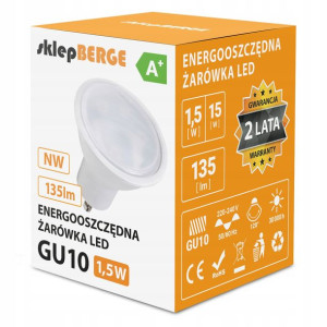 Żarówka Led GU10 1,5W = 15W 135lm 3 KOLORY BERGE