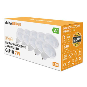 Żarówka led GU10 7W (Zestaw 10szt) Premium WYDAJNA
