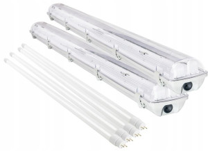 2xOprawa Hermetyczna LED 120cm+świetlówkiODBŁYŚNIK