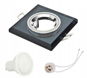 Oprawa halogenowa LED szklana + żarówka GU10 5W