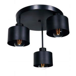 Lampa sufitowa żyrandol LED 3xE27 czarna B7124