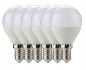 Zestaw 6x żarówka LED E14 7W G45 kulka ciepła
