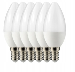 Zestaw 6x żarówka LED E14 3W świeczka 270lm zimna