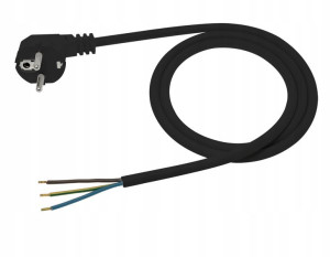 Przewód zasilający kabel czarny 3m 3x1 OMY 1773