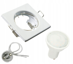 Oprawa halogenowa kwadrat stała 5073 + LED GU10 5W