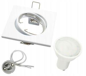 Oprawa halogenowa kwadrat biała 5076 + LED GU10 5W