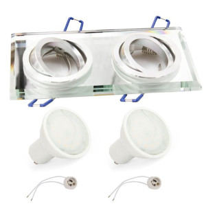 Oprawa halogenowa szklana RUCHOMA PODW LU + LED 5W