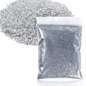 Brokat sypki dekoracyjny do farb ścian 1kg srebrny