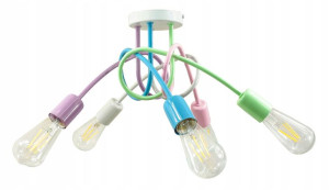 Lampa Wisząca Sufitowa Zawijana Loft 5xe27 Kolory