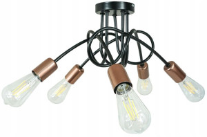 Lampa Sufitowa Żyrandol Led do Kuchni 5X LOFT E27