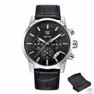 Benyar Zegarek Męski Klasyczny Chronograph+pudełko