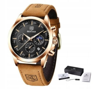 Zegarek Męski Benyar Elegancki Chronograf 2 kol