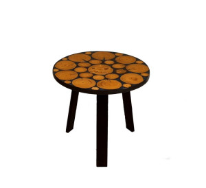Stół żywiczny PDOS_150057_Z03 Żywica epoksydowa 58 x 58 x 2,5 cm Nogi 50 cm