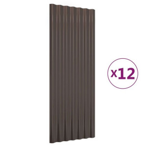 Panele dachowe, 12 szt., malowana proszkowo stal, 100x36 cm