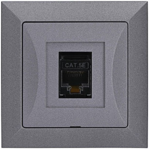Gniazdo internetowe LAN RJ45 8-PIN OPAL grafit