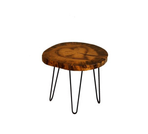 Stół żywiczny PDOS_122210_Z07 Żywica epoksydowa 56 x 51 x 4,5 cm Nogi 43 cm