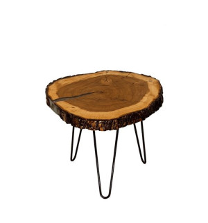 Stół żywiczny PDOS_141402_Z07 Żywica epoksydowa 61 x 58 x 5 cm Nogi 45 cm
