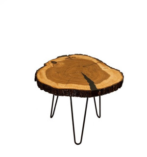 Stół żywiczny PDOS_152616_Z07 Żywica epoksydowa 61 x 59 x 5,5 cm Nogi 43 cm