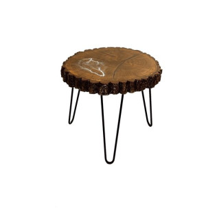 Stół żywiczny PDOS_155133_Z07 Żywica epoksydowa 50 x 46 x 6 cm Nogi 43 cm