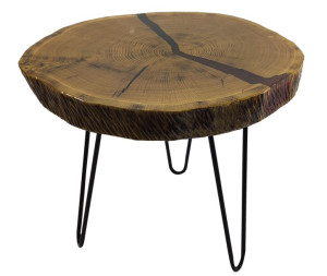 Stół żywiczny PDOS_150101_Z07 Żywica epoksydowa 55 x 48 x 6 cm Nogi 43 cm