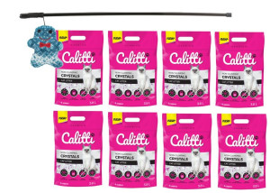 CALITTI Crystals żwirek silikonowy 8x3,8L (11,6kg) + TRIXIE Wędka dla kota