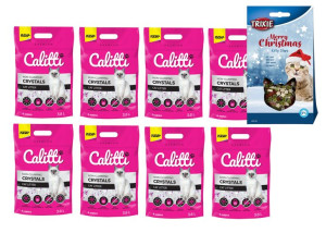 CALITTI Crystals żwirek silikonowy 8x3,8L (11,6kg) + TRIXIE Xmas Kitty Star