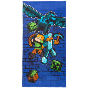 Ręcznik bawełniany frota 70x140 Minecraft Smok