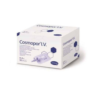 Cosmopor I.V, plastry opatrunkowe jałowe, 8 x 6 cm, 50 szt.