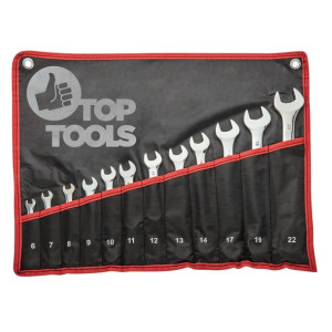 35d359 Klucze Płasko-oczkowe 6-22 Mm, Zestaw 12 Szt. Top Tools