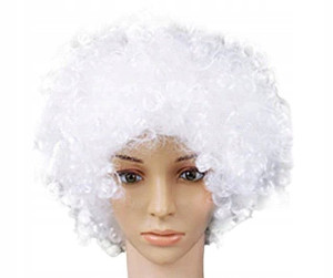 Biała Peruka Włosy Kręcone Afro Karnawał Jasełka