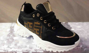 NOWOSĆ  Buty sportowe  Fashion  czarne gruba podeszwa 39