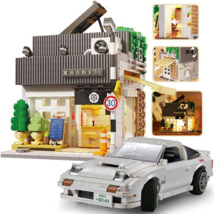 Cada zestaw klocków konstrukcyjnych biała Mazda RX-7 manga Initial-D i Kawi