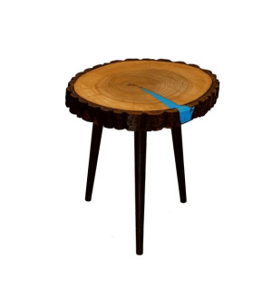 Stół Żywica epoksydowa PDOS_151520_Z06 Olejowosk 54 x 47 x 6 cm Nogi 45 cm