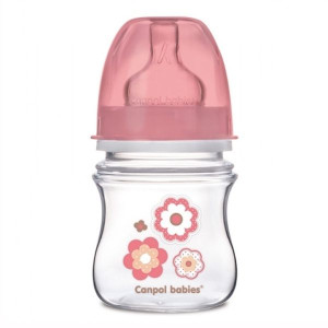 Canpol EasyStart, but szerokootworowa antykolkowa Newborn Baby 0-3m kwiatki
