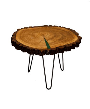 Stół Żywica epoksydowa PDOS_152002_Z07 Olejowosk 67 x 57 x 5,5 cm Nogi 43cm