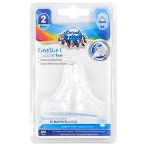 Canpol Easy Start, silik smocz. do butelek szerok, średni przepływ 6-12m 1s