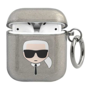 Karl Lagerfeld KLA2UKHGK AirPods cover czarny/black Glitter Karl`s Head
