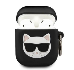 Karl Lagerfeld KLACA2SILCHBK AirPods cover czarny/black Silicone Choupette