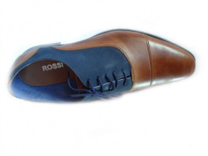 -50% Skorzane PÓŁBUTY brąz granat ROSSI NR 45