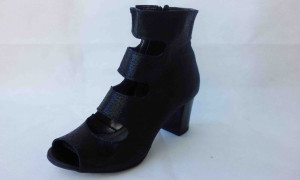 Sandały SKÓRZANE GRANAT szersze obcas 6,5 37