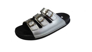 SUPER klapki srebro Skóra PŁASKIE tęgość G I H 40