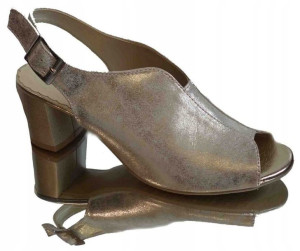 Skórzane sandałki FASHION obcas G H złote 36