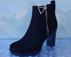 Botki czarne zamsz obcas 9 cm nr.37