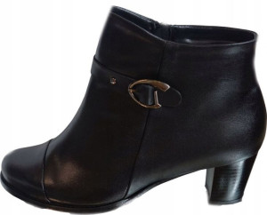 SKÓRZANE BOTKI szerokie tęgośc H OBCAS 6 cm 38