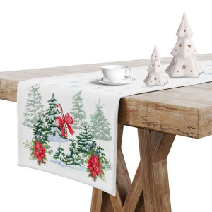 Świąteczny bieżnik na stół 40x140 UD404-938-01 Choinki