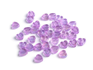 Serca Plastik Efekt Ab Fiolet Liliowy 8mm 10szt