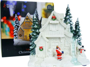 Szwedzki Domek Chata Mikołaja Światło Figurka