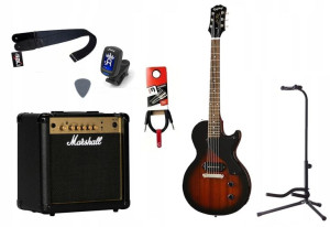 Gitara Elektryczna + Wzmacniacz 15w Kabel Zestaw