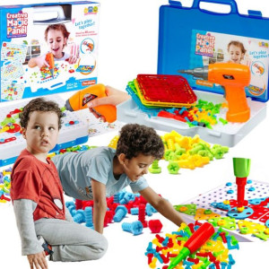 Klocki W Walizce Wkrętarka Puzzle Zestaw 151el
